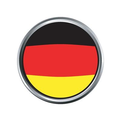 germany Flag with silver circle chrome Frame Bevel