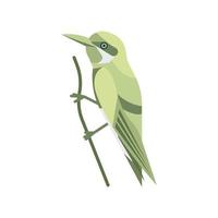 cartoon exotic bird in trendy craft paper graphic style. Modern design for advertising, branding, greeting cards, covers, posters, banners. Vector illustration