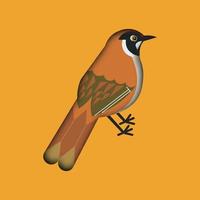 cartoon exotic bird in trendy craft paper graphic style. Modern design for advertising, branding, greeting cards, covers, posters, banners. Vector illustration