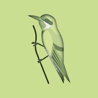 cartoon exotic bird in trendy craft paper graphic style. Modern design for advertising, branding, greeting cards, covers, posters, banners. Vector illustration
