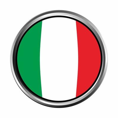 Italy Flag with silver circle chrome Frame Bevel