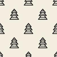 seamless christmas event pattern background with hand draw minimal pine tree vector