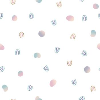 Mano linda perfecta dibujar elementos multicolores y brillantes de fondo de patrón de forma geométrica vector