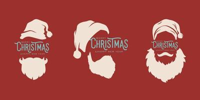 Merry Christmas Santa claus vintage emblem vector