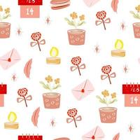 Seamless pattern for Valentine's day in pink tones vector