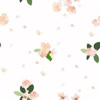 Seamless pattern with pink apple tree flowers vector