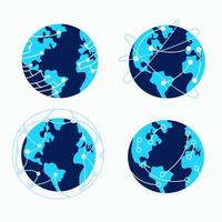 The globe and the global digital network vector