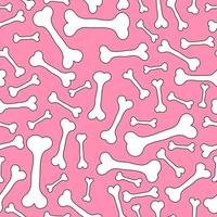 Cute pink pattern with dog white bone food. Textiles for children. Minimalism paper scrapbook. vector