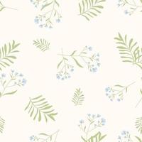 Cute flowers branches white pattern minimalist. Summer texture, textiles, wallpaper for children. vector