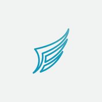 plantilla de icono de logotipo de vector de ala de halcón
