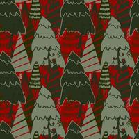 Christmas background vector seamless pattern of stylized Christmas trees. Wallpaper for wrapping paper, invitations, paper and cards, website backgrounds. New Year and Christmas festive forest conifer