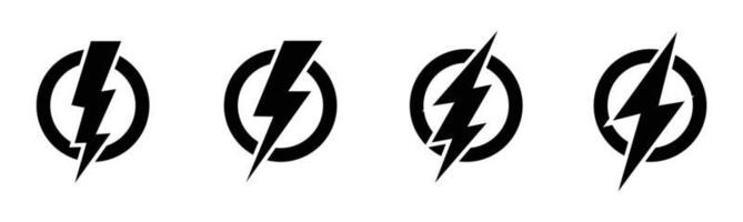 Electric vector icons lightning bolt symbols