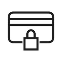 Wallet website lock ecommerse Icon vector Line for web, presentation, logo, Icon Symbol