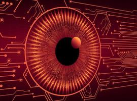 eye cyber circuit future technology concept background vector