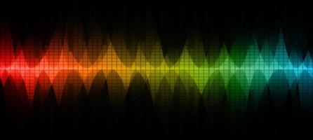 Sound waves oscillating dark light vector