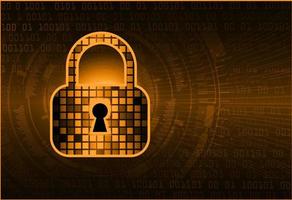 Closed Padlock on digital background, cyber security vector