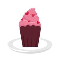 delicioso, cupcake, pastelería, aislado, icono vector