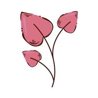 leafs in shape heart isolated icon vector