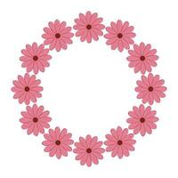 frame circular of flowers isolated icon vector