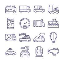 Isolated vehicles icon set vector design