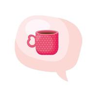 cup coffee in speech bubble isolated icon vector