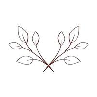 branches with leafs nature isolated icon vector