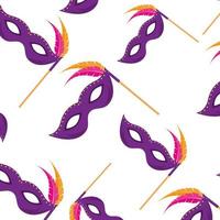 Isolated mardi gras mask with feathers background vector design