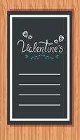 valentines day card in wooden background with decoration vector