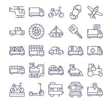 Isolated vehicles icon set vector design