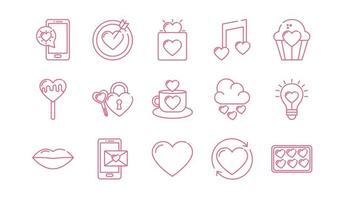 Isolated love icon set vector design