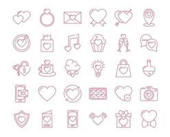 Isolated love icon set vector design