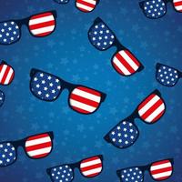 Usa flag glasses vector design