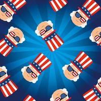 Men avatars background of usa happy presidents day vector design