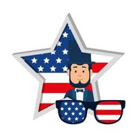 Isolated usa president man inside star vector design