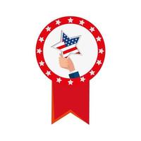 Isolated usa star flag inside seal stamp vector design