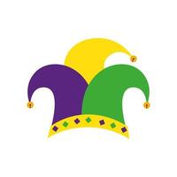 diseño de vector de sombrero de mardi gras aislado