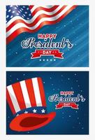 Hat and flag of usa happy presidents day vector design