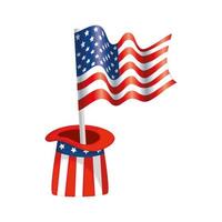 Isolated usa hat and flag vector design