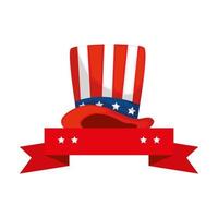 Isolated usa hat and ribbon vector design