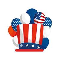 Isolated usa hat and balloons vector design