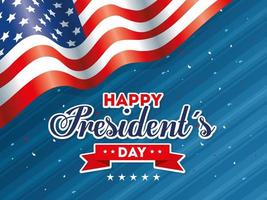 Flag of usa happy presidents day vector design