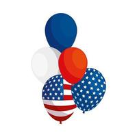 diseño de vector de globos de estados unidos aislado