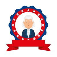 Usa president man inside seal stamp vector design