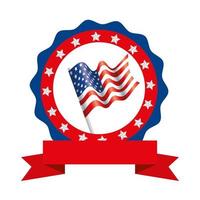 Isolated usa flag inside seal stamp vector design