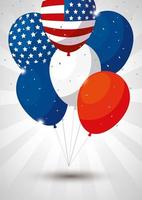 diseño de vector de globos de estados unidos aislado