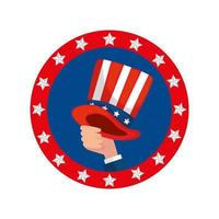 Isolated usa hat inside seal stamp vector design