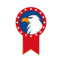 Isolated usa eagle inside seal stamp vector design