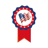 Isolated usa flag inside seal stamp vector design