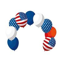 diseño de vector de globos de estados unidos aislado