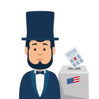 Usa president man and vote box vector design